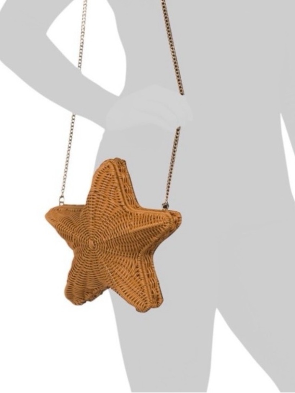 New Tommy Bahama Woven Starfish Crossbody Bag with Gold Chain - Picture 6 of 13